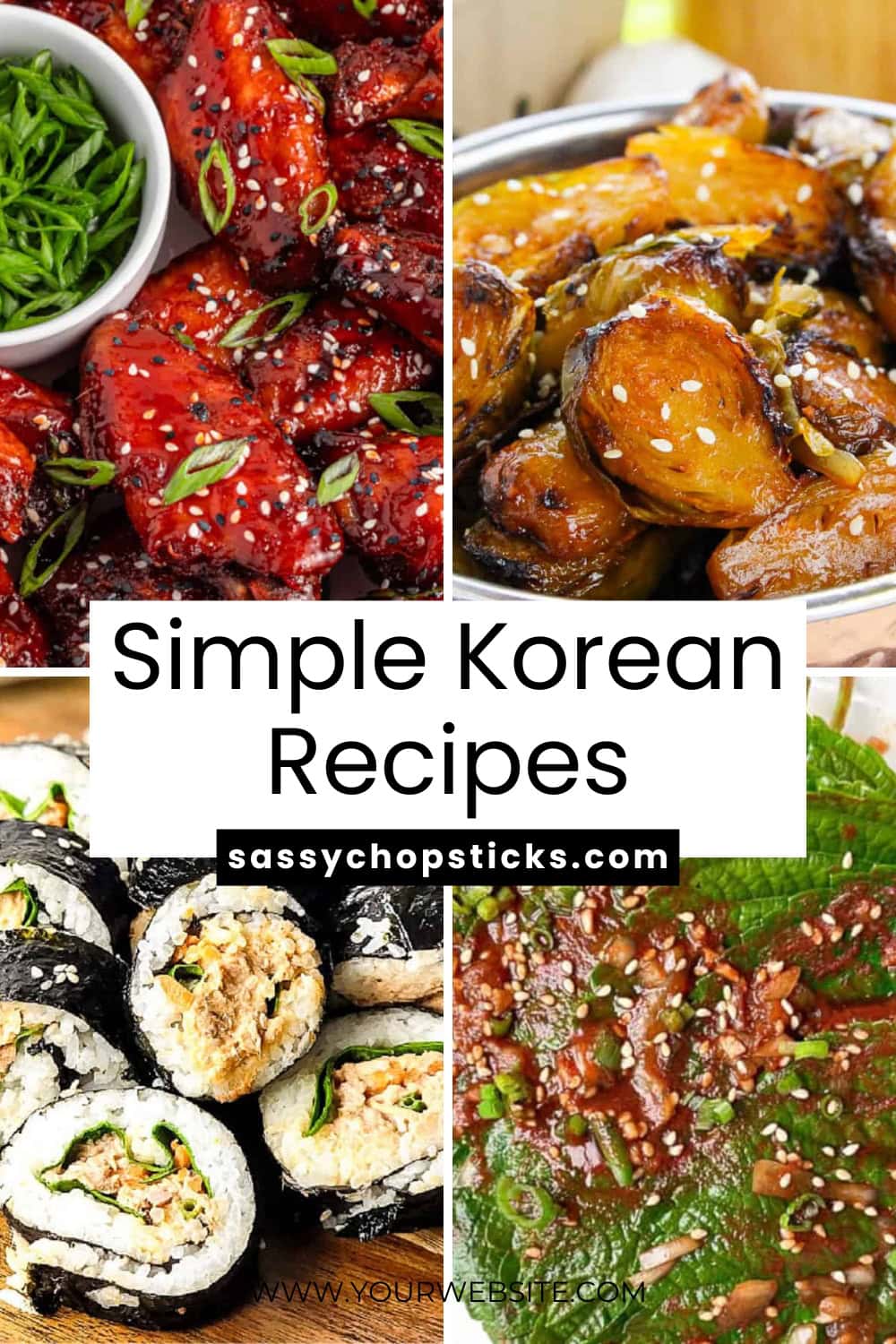 Simple Korean recipes including kimbap, bulgogi, and other easy homemade Korean dishes.