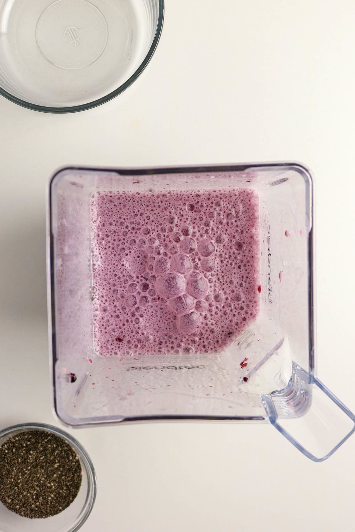 Berry and milk mixture blended until smooth.