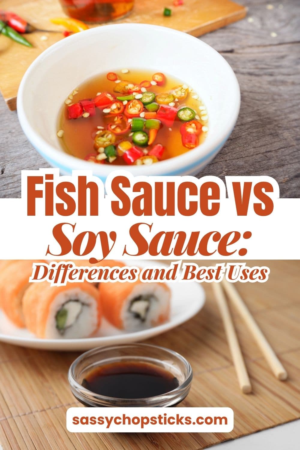 Bowl of fish sauce topped with sliced red and green chilies.